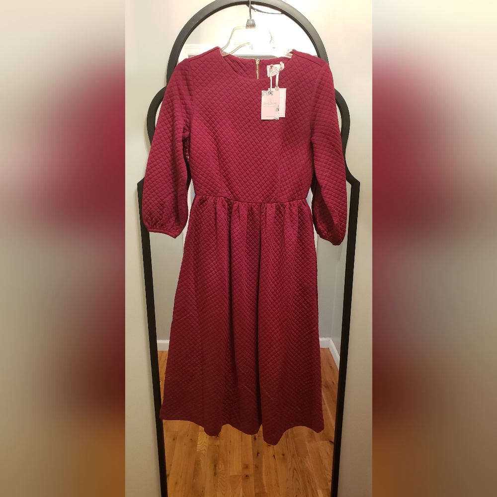 Quilted Burgundy Dress